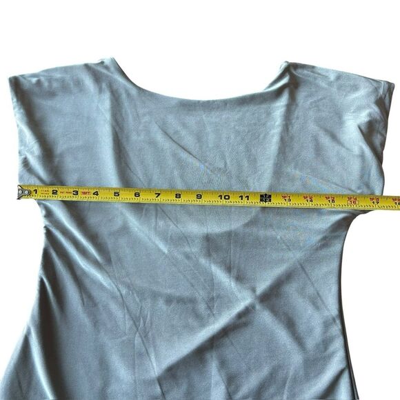 By Together Women’s M Square Neck Cap Sleeve Bodysuit Fog Gray Elevated Basic - Picture 7 of 8